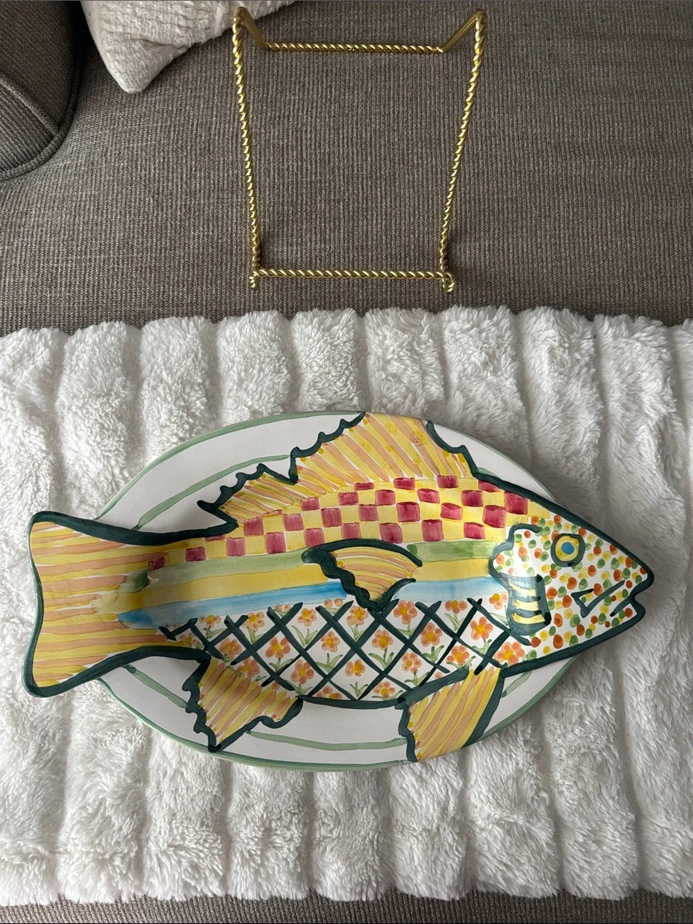 Mackenzie Childs Fish story Dinner Platter NWT